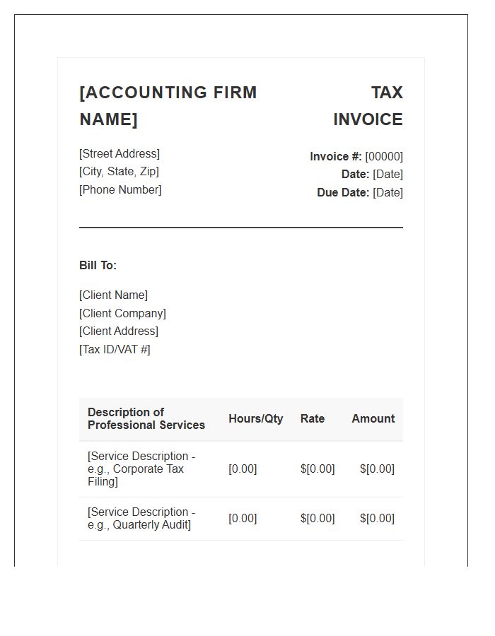 Corporate Accounting Firm Tax Invoice Template