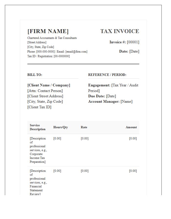 Formal Accounting Firm Tax Invoice Template