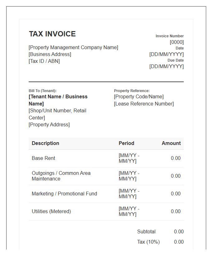 Retail Property Management Tax Invoice Template