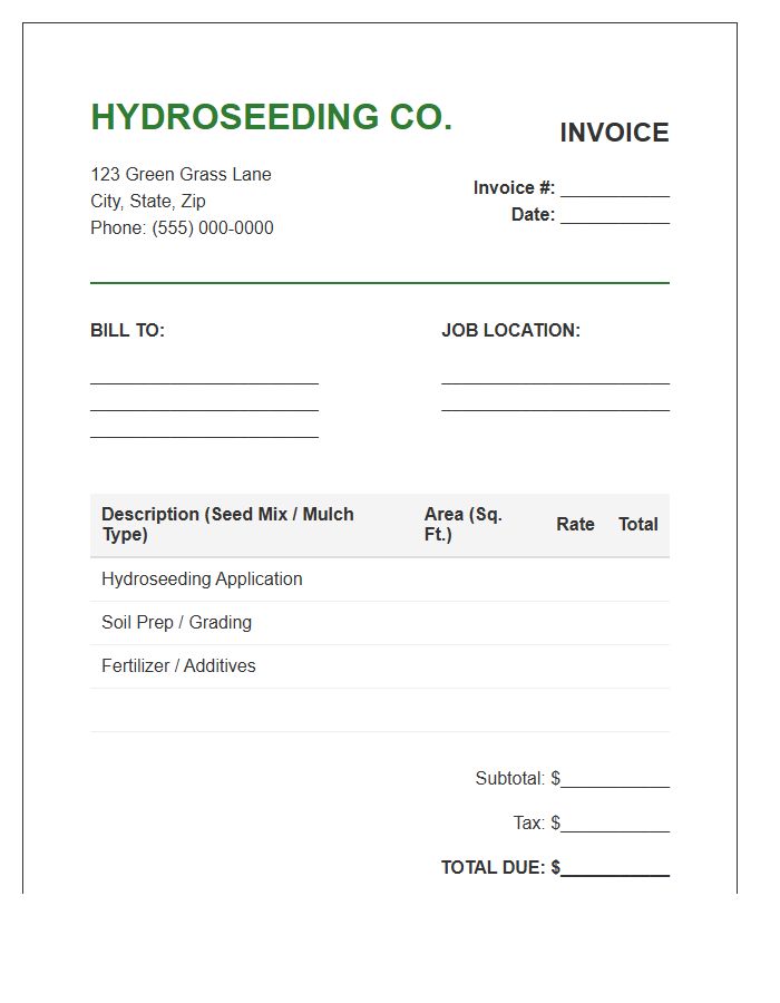 Hydroseeding Service Invoice Template