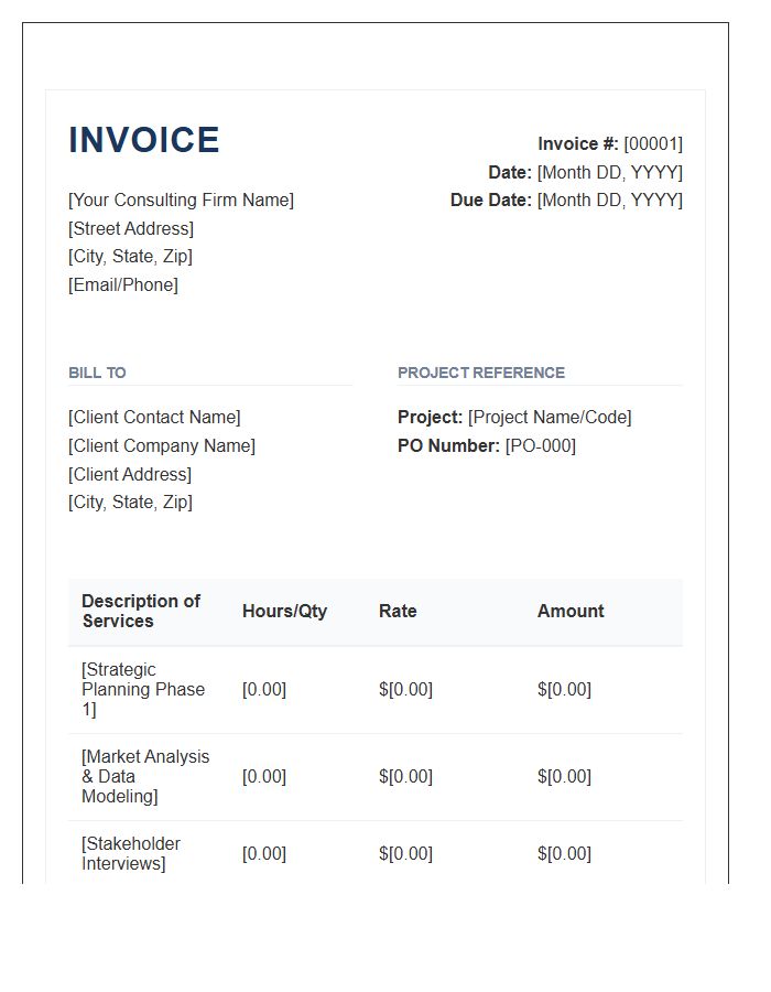 Management Consulting Invoice Template