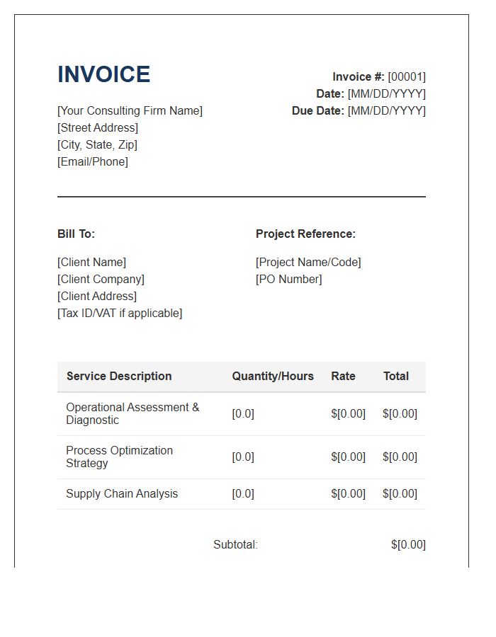Operations Consulting Invoice Template