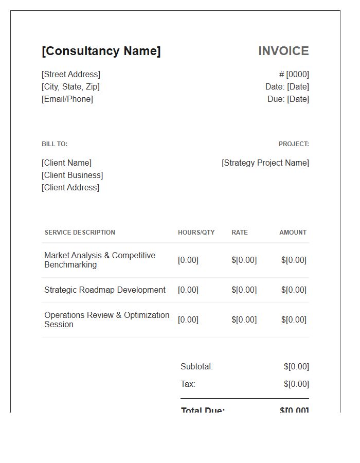 Small Business Strategy Consulting Invoice Template