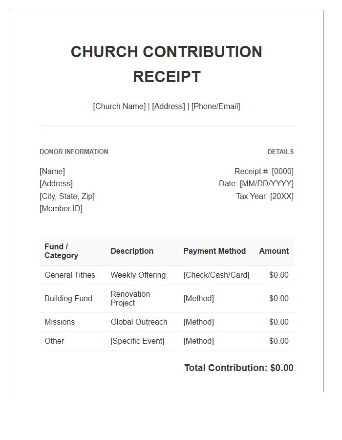 Church Tithe And Offering Invoice Template