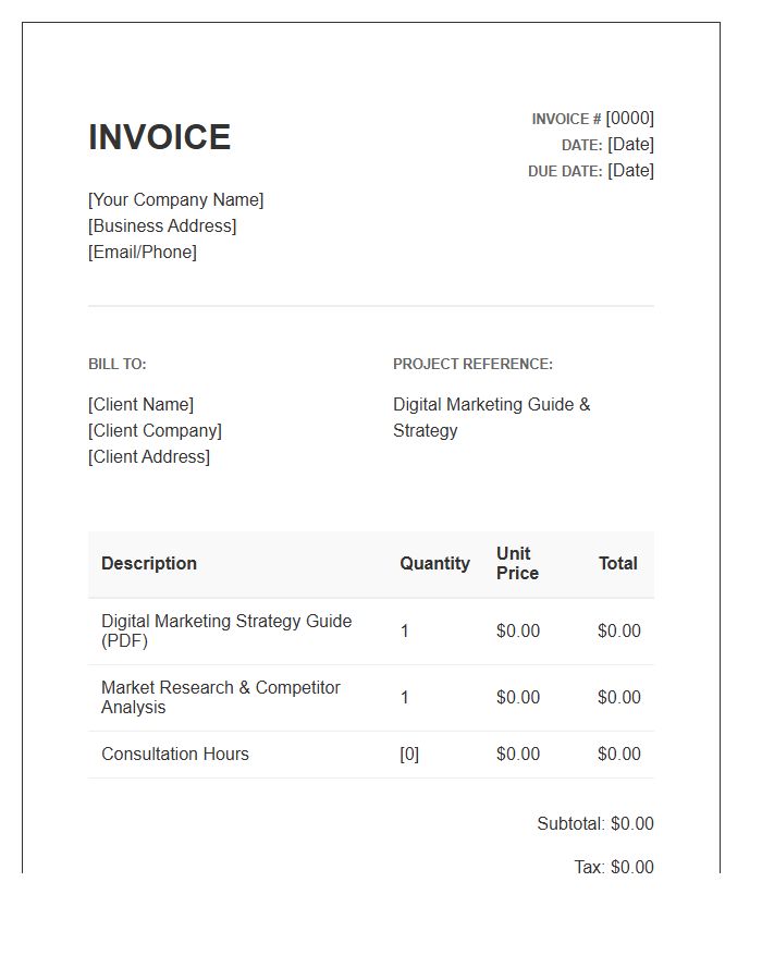 Digital Marketing Guide Invoice Template