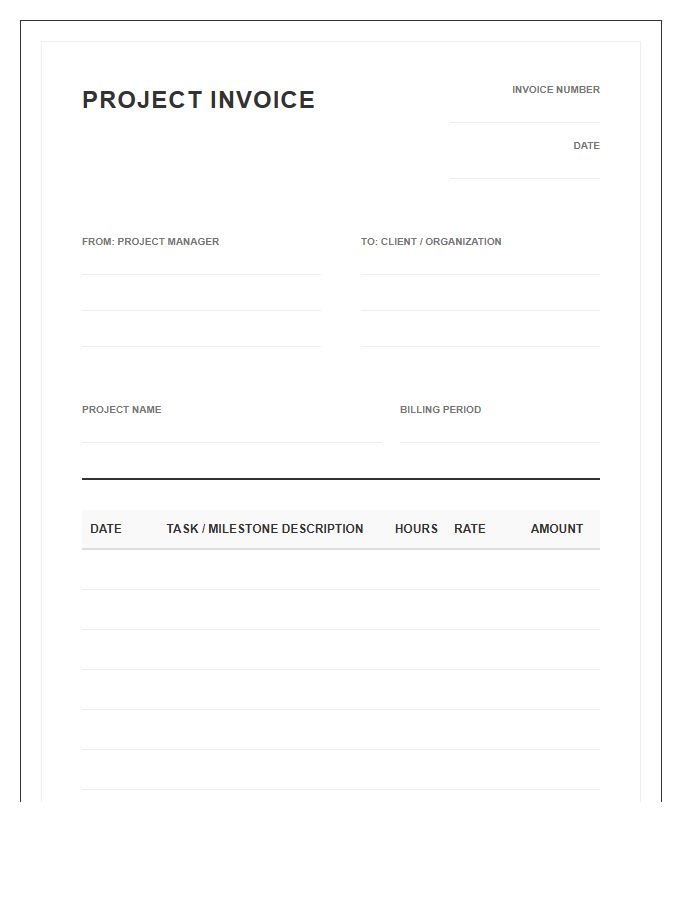 Project Management Timesheet Invoice Template
