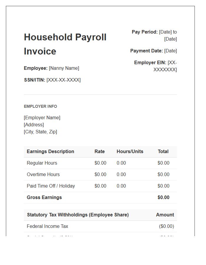 Nanny Tax Compliance Invoice Template