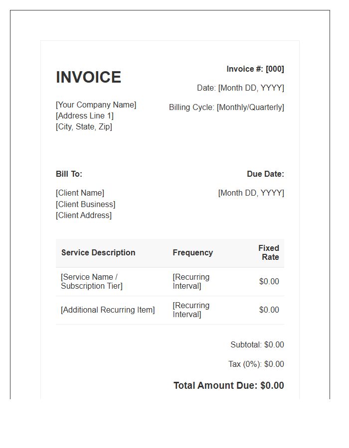 Fixed Rate Recurring Invoice Template