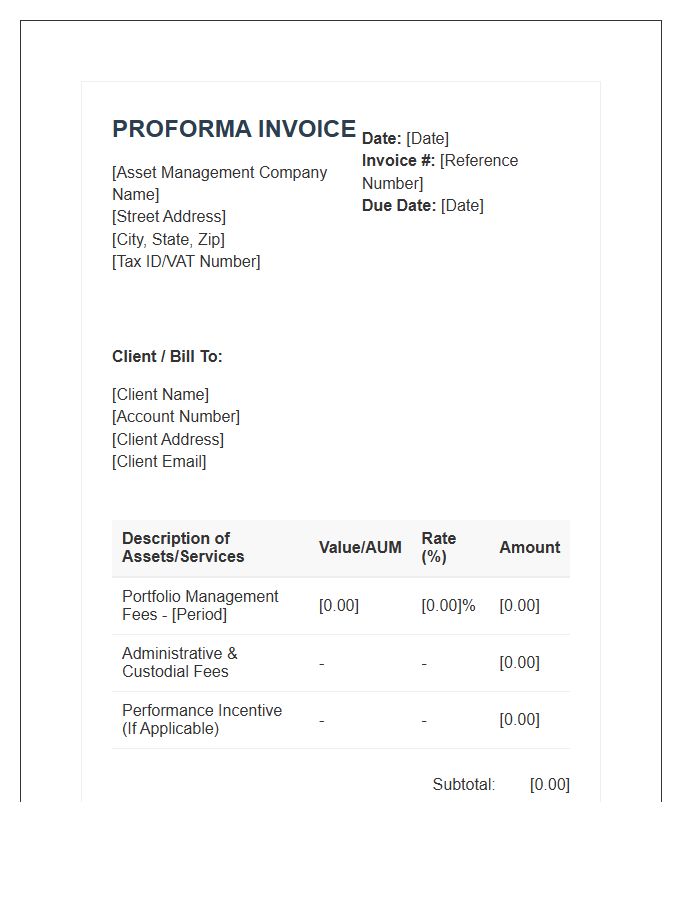 Asset Management Proforma Invoice Template