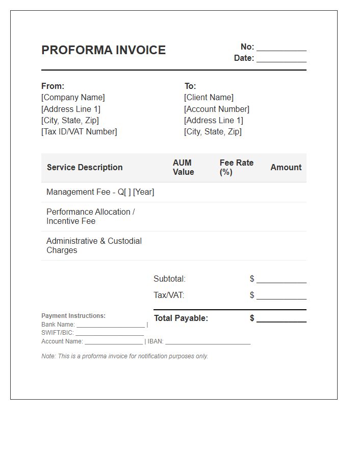 Portfolio Management Proforma Invoice Template