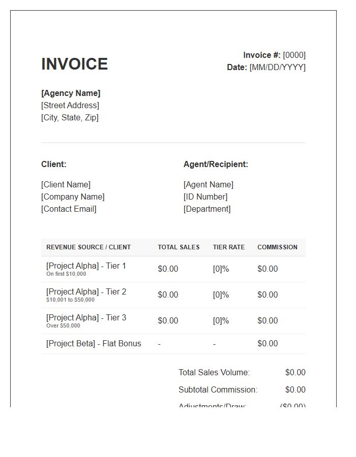 Agency Tiered Commission Invoice Template