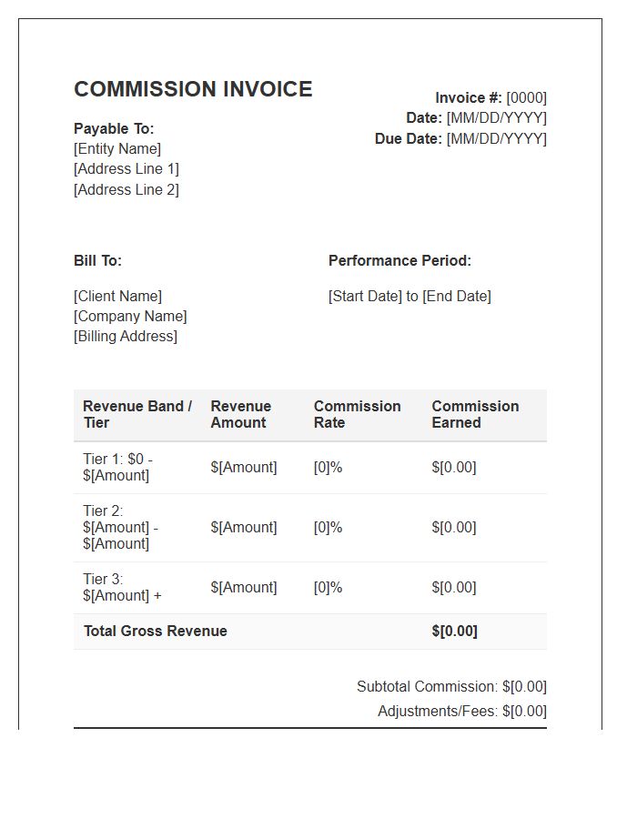 Banded Revenue Commission Invoice Template