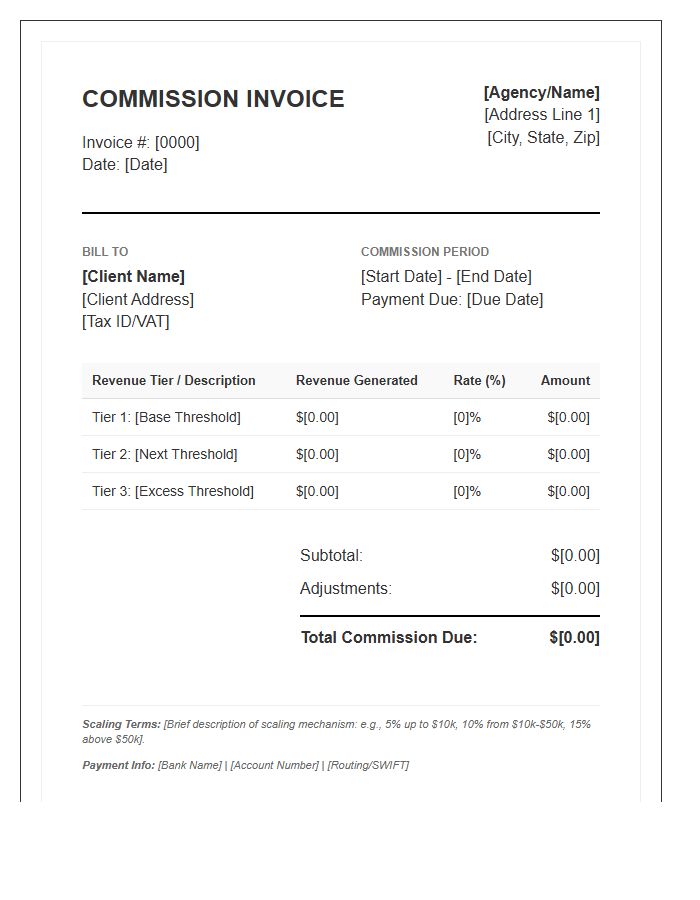 Scaling Revenue Commission Invoice Template