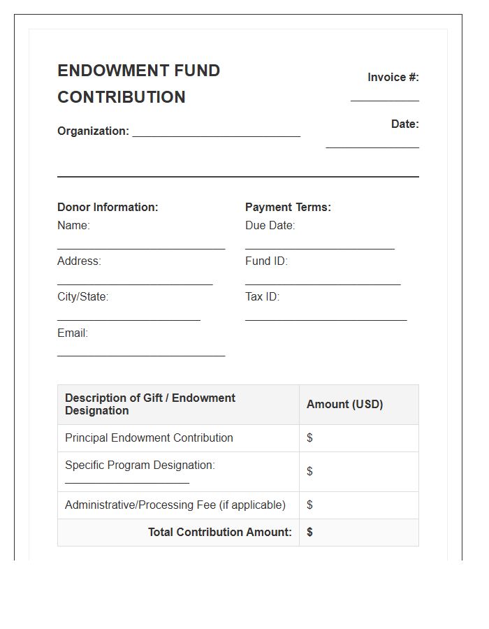 Endowment Fund Contribution Invoice Template