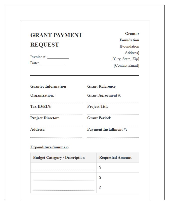 Formal Foundation Grant Invoice Template