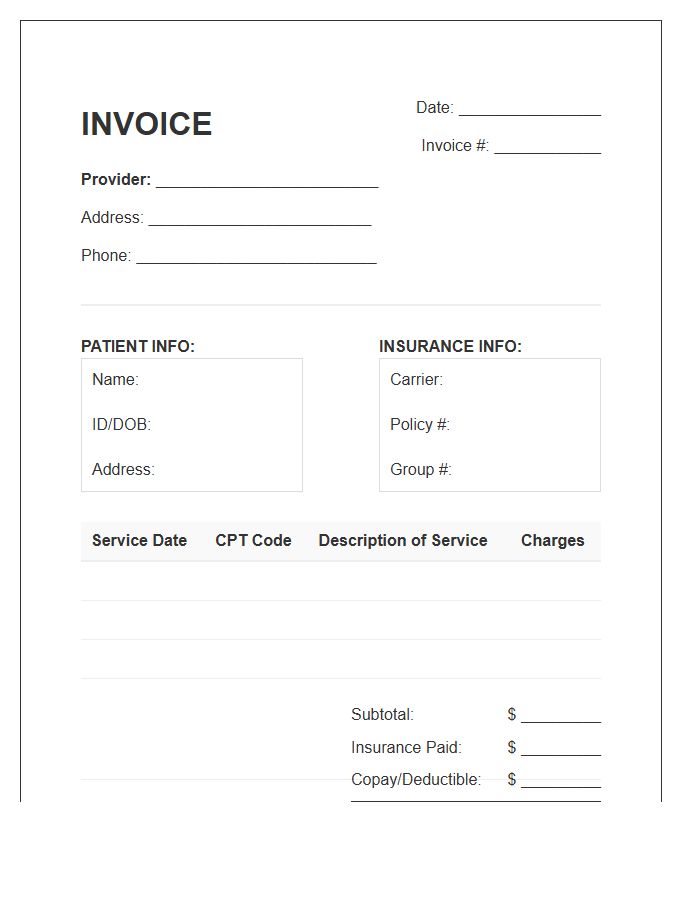 Doctor Office Visit Invoice Template