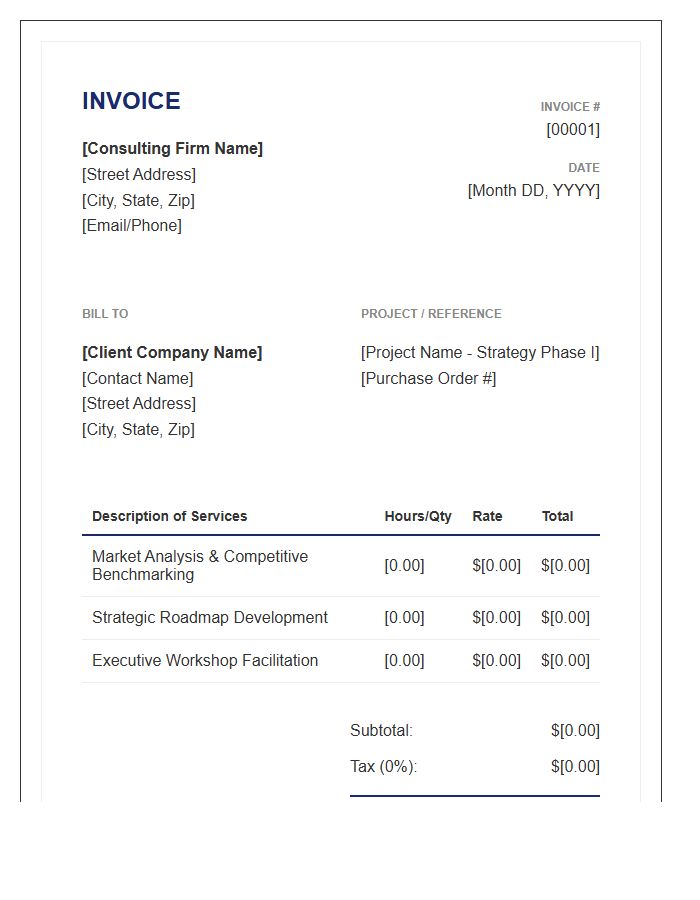 Business Strategy Consulting Invoice Template
