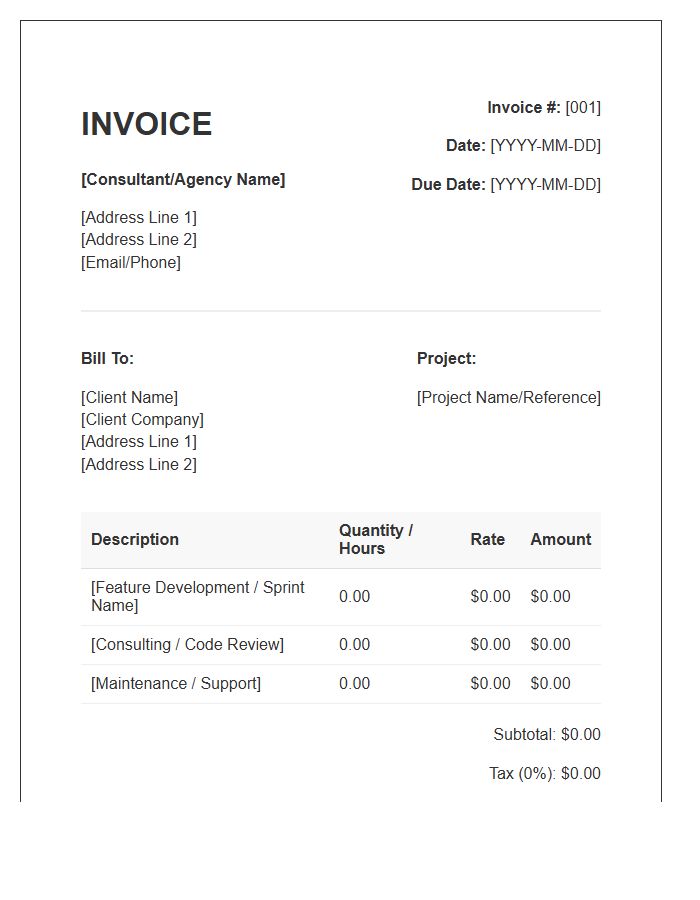 Software Development Consulting Invoice Template