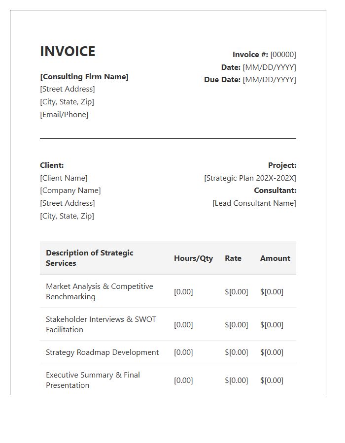 Strategic Planning Consulting Invoice Template
