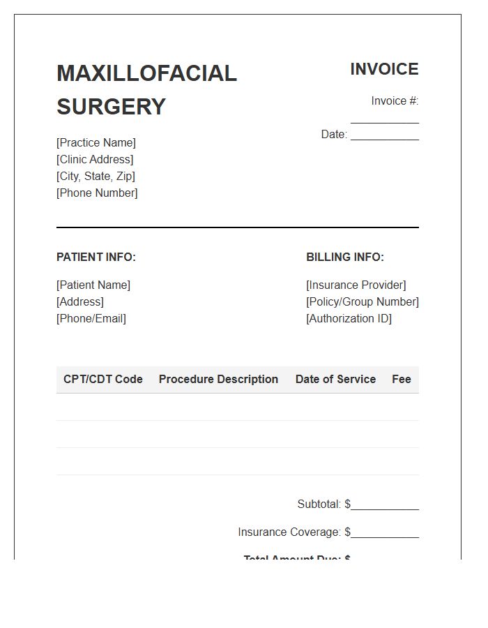 Maxillofacial Surgery Invoice Template