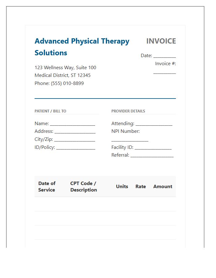 Advanced Physical Therapy Solutions Invoice Template