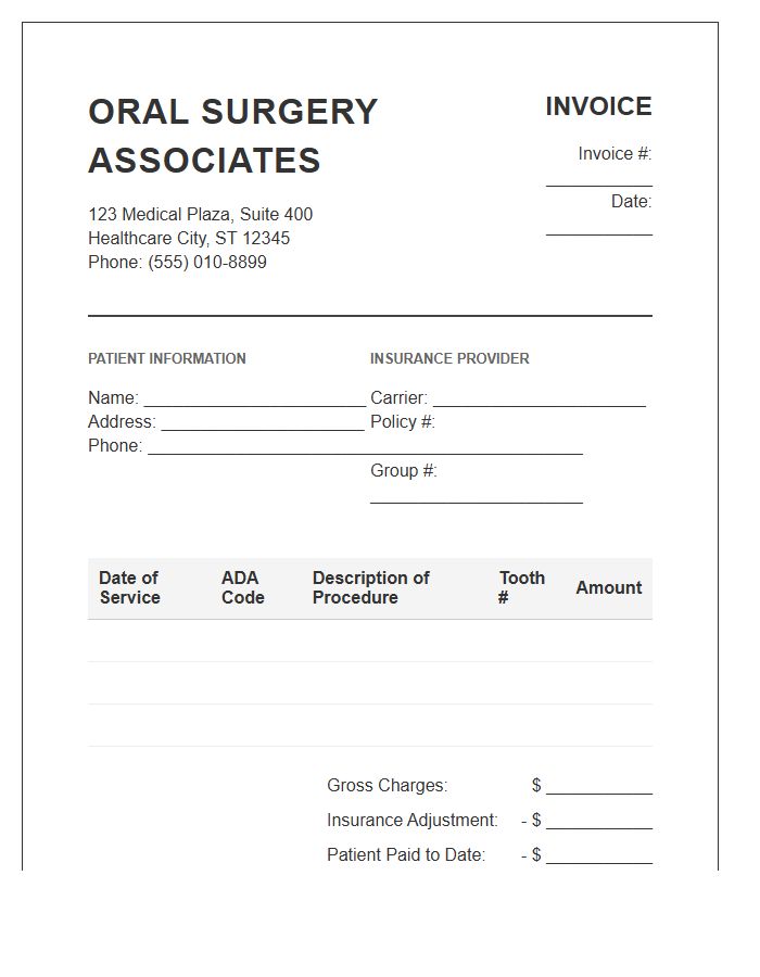 Oral Surgery Clinic Patient Invoice Template