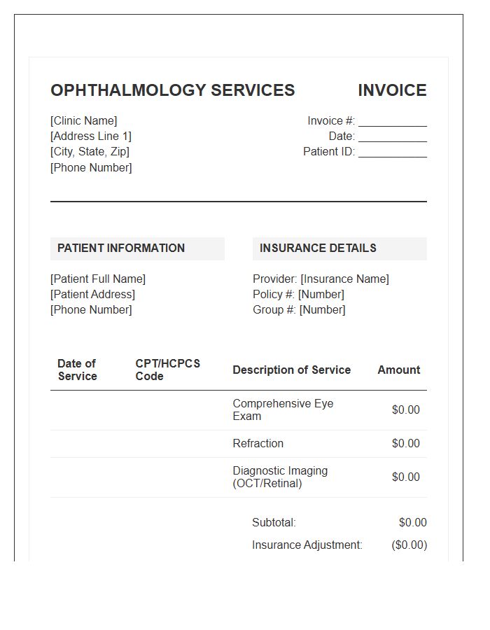 Medical Eye Consultation Services Invoice Template