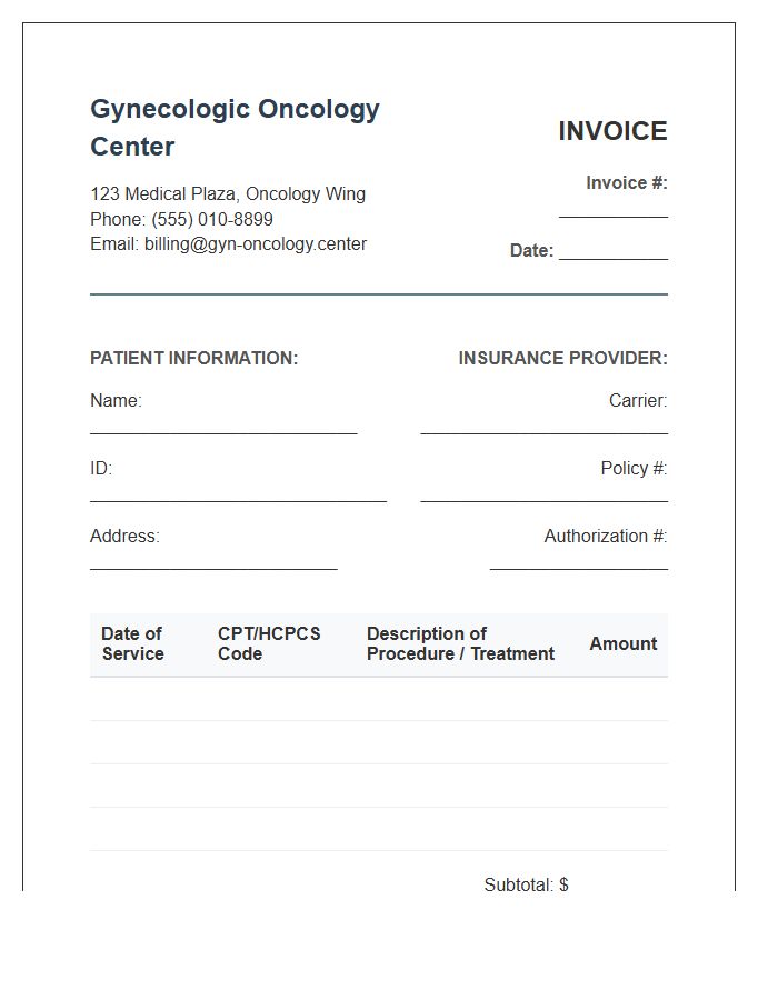 Gynecologic Oncology Center Invoice Template