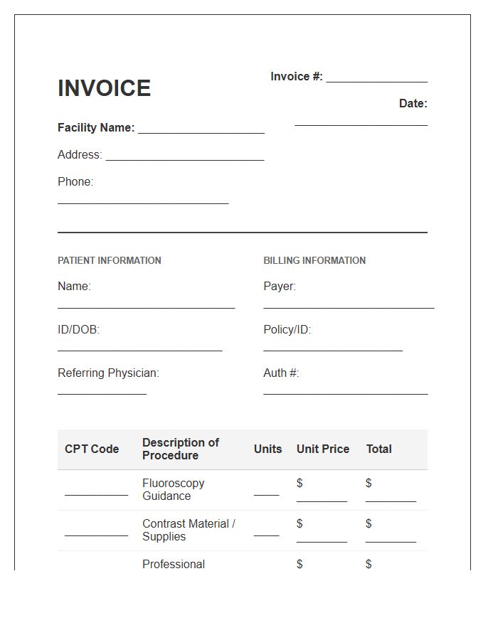 Fluoroscopy Imaging Service Invoice Template