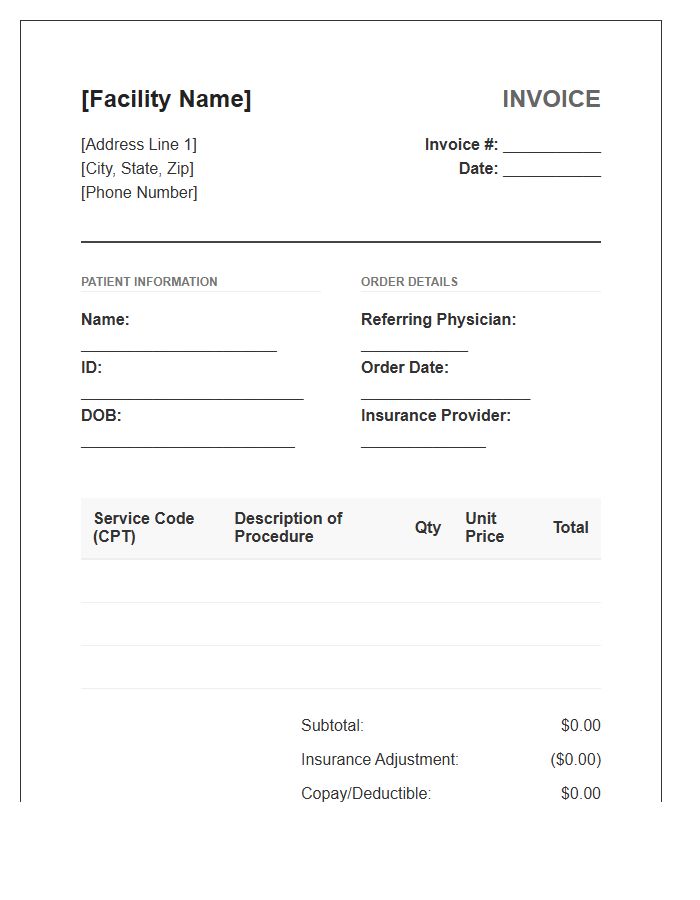 Outpatient Diagnostic Imaging Invoice Template