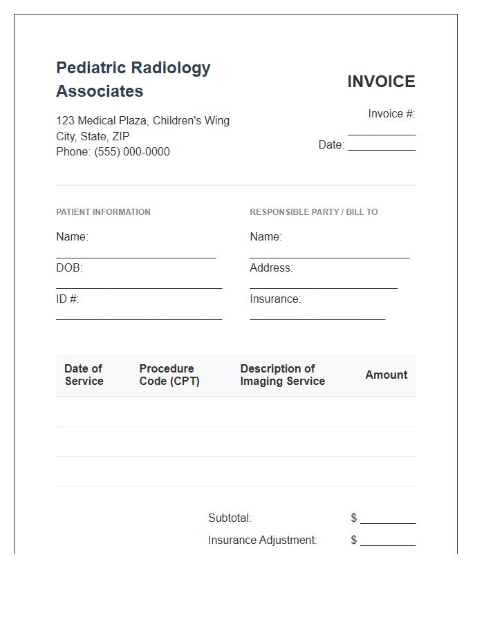 Pediatric Radiology Service Invoice Template