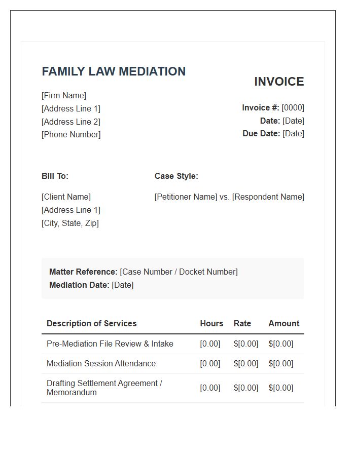 Family Law Mediation Invoice Template