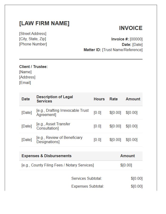 Family Trust Attorney Invoice Template