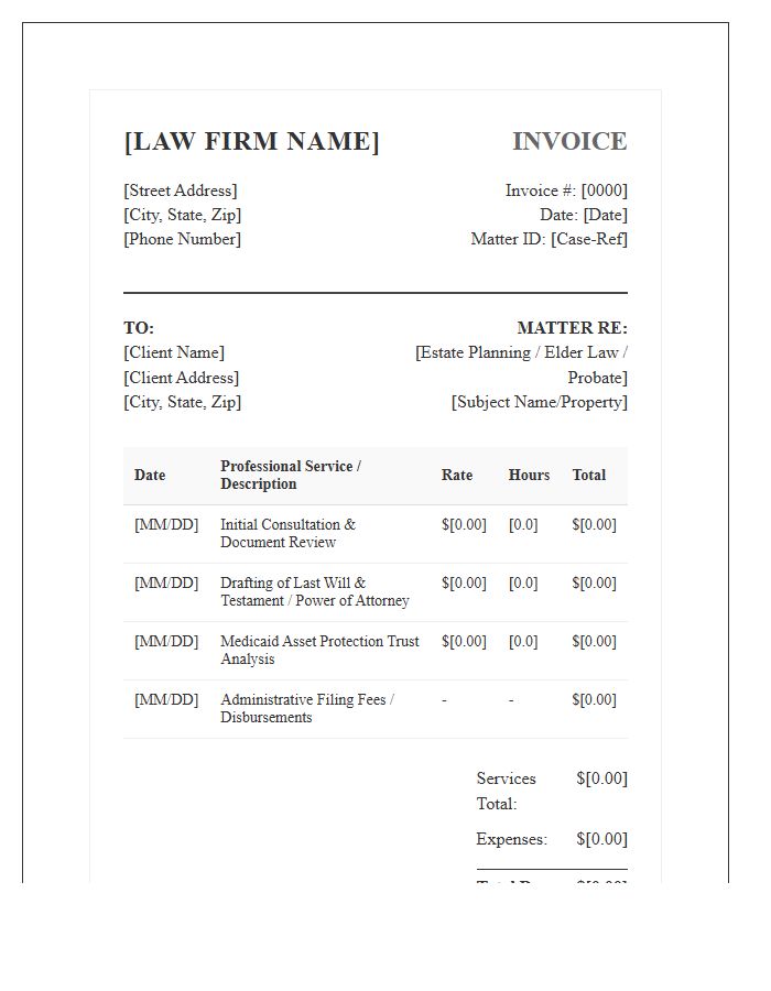 Senior Law Attorney Invoice Template
