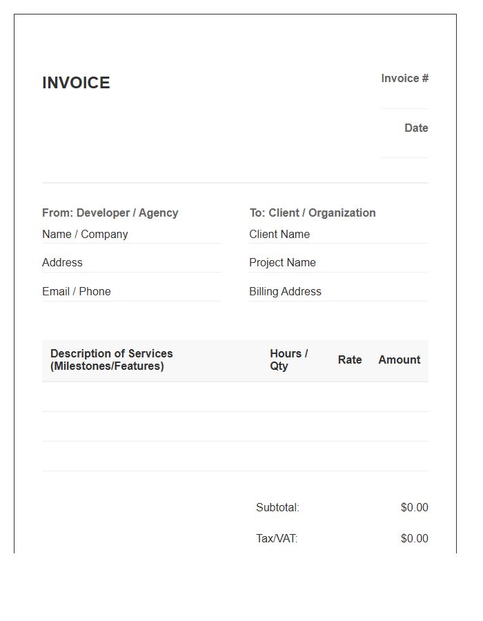 Web Application Development Contract Invoice Template