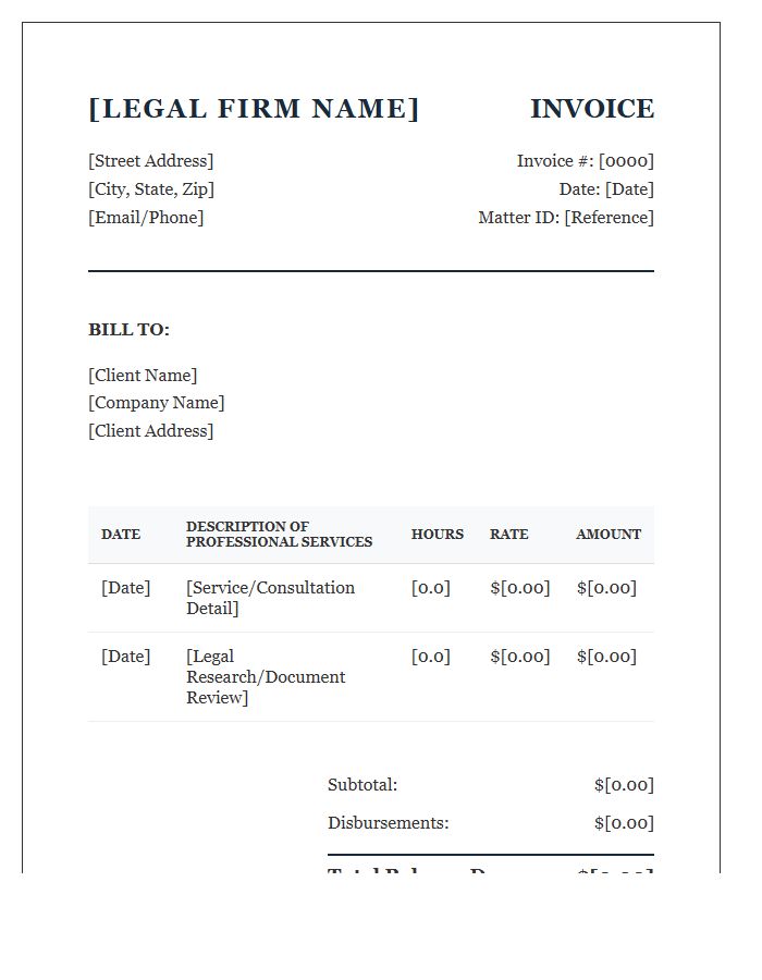 Boutique Legal Consultant Invoice Template