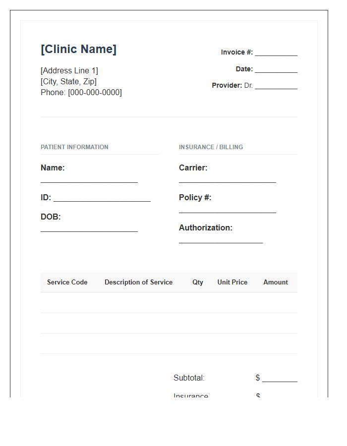 Family Medicine Consultation Invoice Template