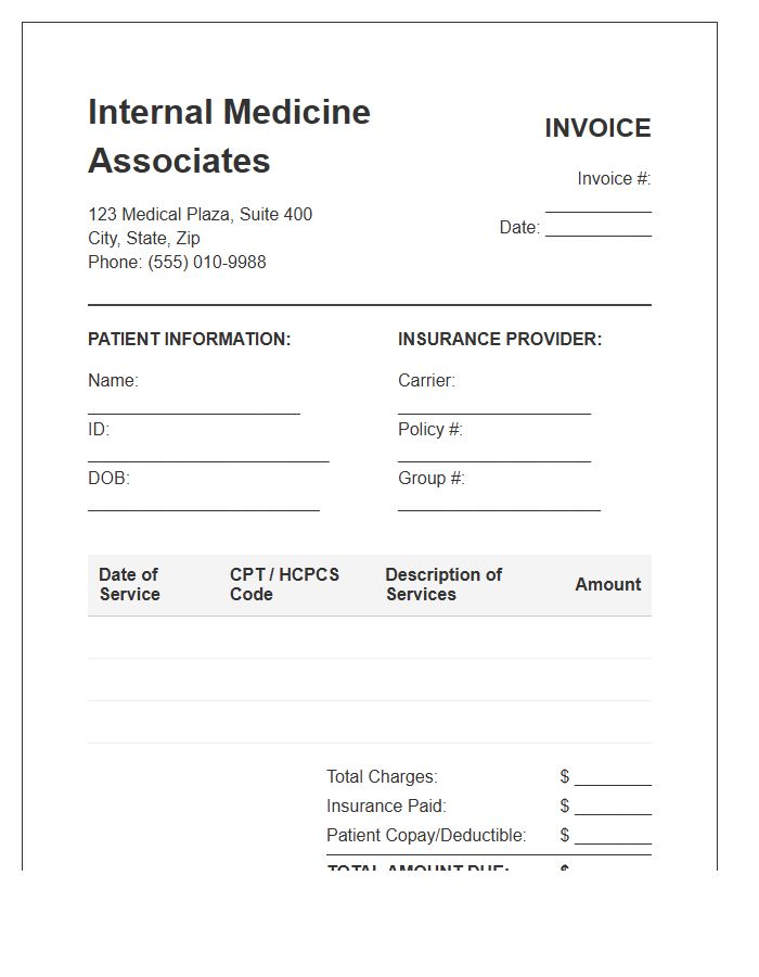 Internal Medicine Billing Invoice Template