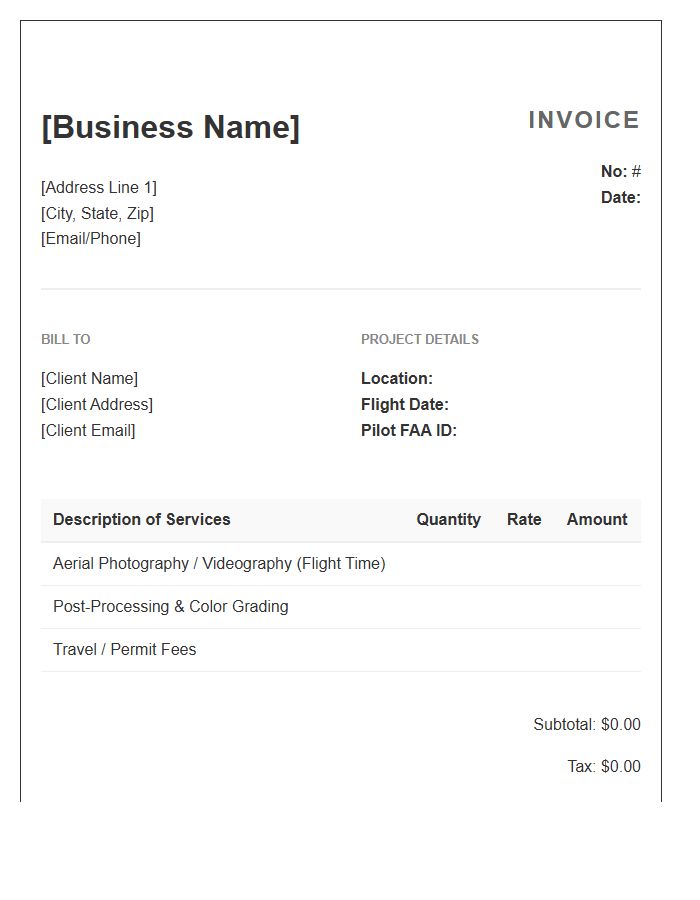 Drone Aerial Photography Invoice Template