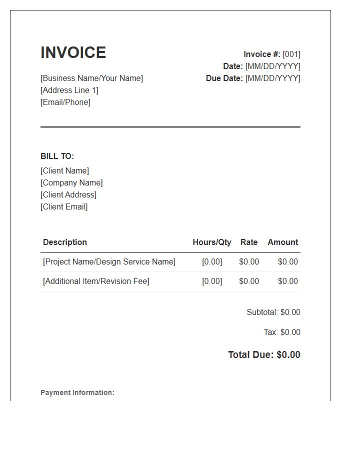 Freelance Graphic Design Invoice Template