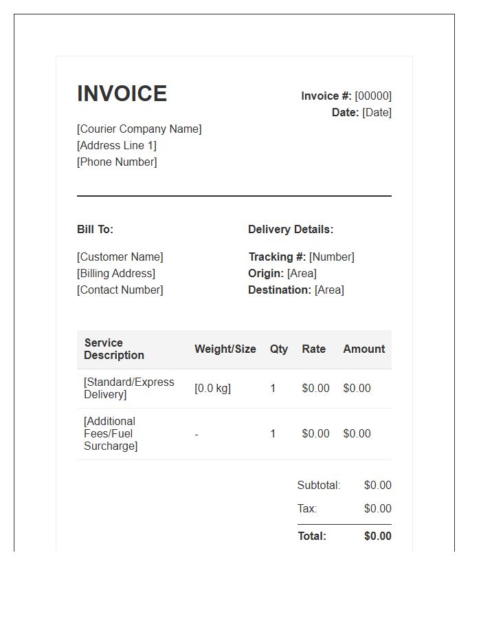 Local Courier Service Invoice Template