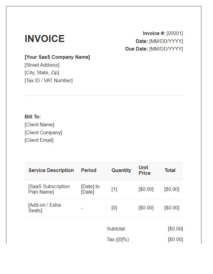 Software As A Service Invoice Template