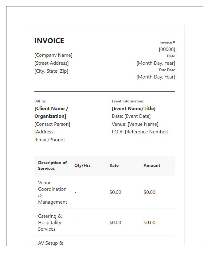 Corporate Event Management Invoice Template