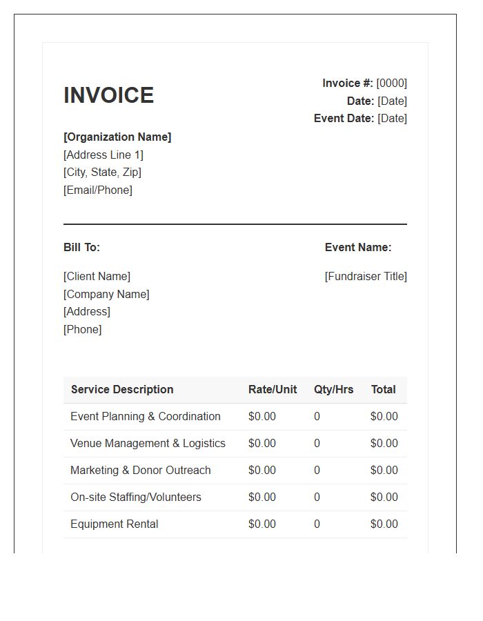 Fundraising Event Management Invoice Template