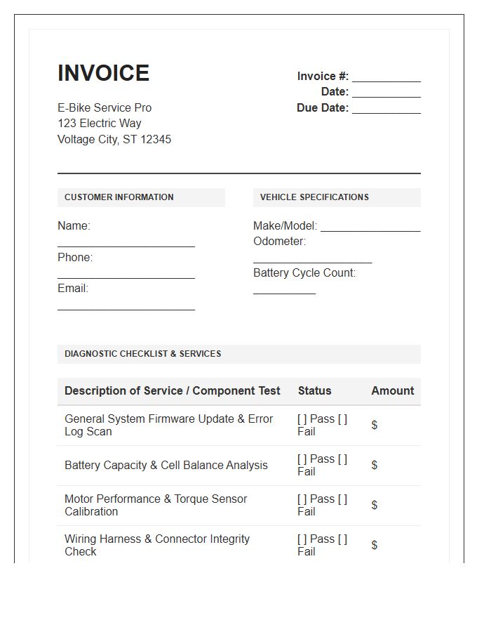Electric Bike Diagnostic Service Invoice Template