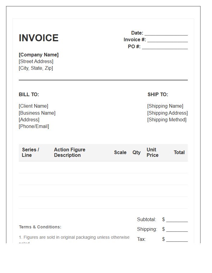 Action Figure Bulk Sale Invoice Template