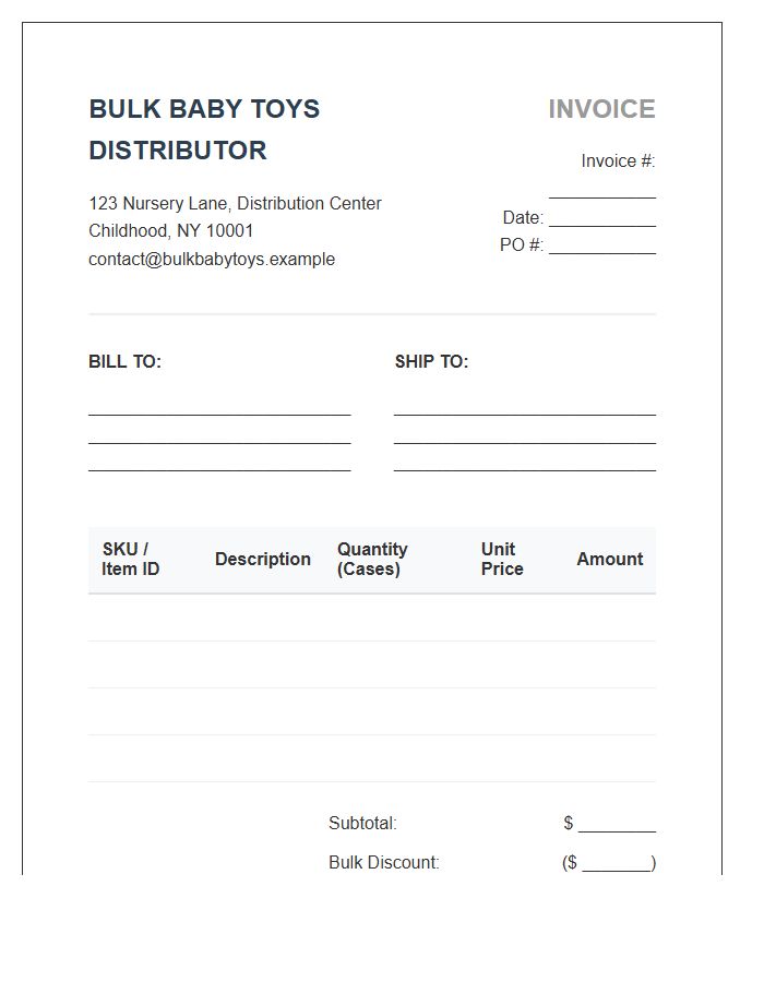 Bulk Baby Toy Distributor Invoice Template