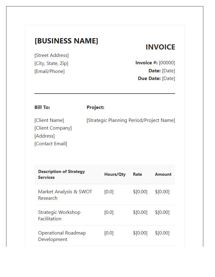 Small Business Strategic Planning Invoice Template