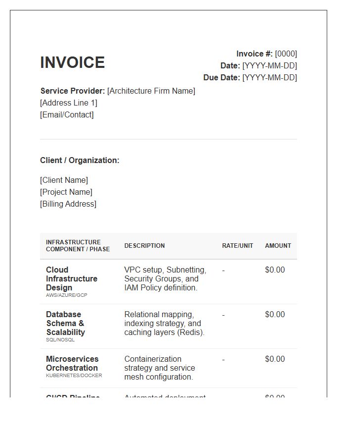Web Application Architecture Invoice Template