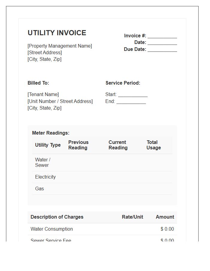 Residential Utility Billing Management Invoice Template